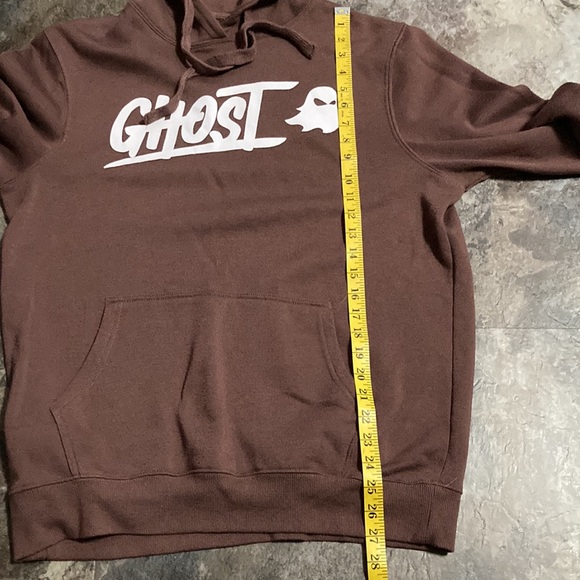 Men’s ‘Ghost’ Hooded Sweatshirt- Brown- (L) - Picture 4 of 6